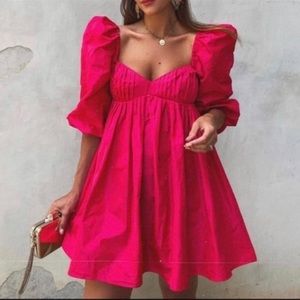 Zara Taffeta Puffed Sleeve Mini dress